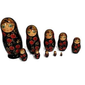 10-Pc Russian Matryoshka (Babushka) Nesting Dolls